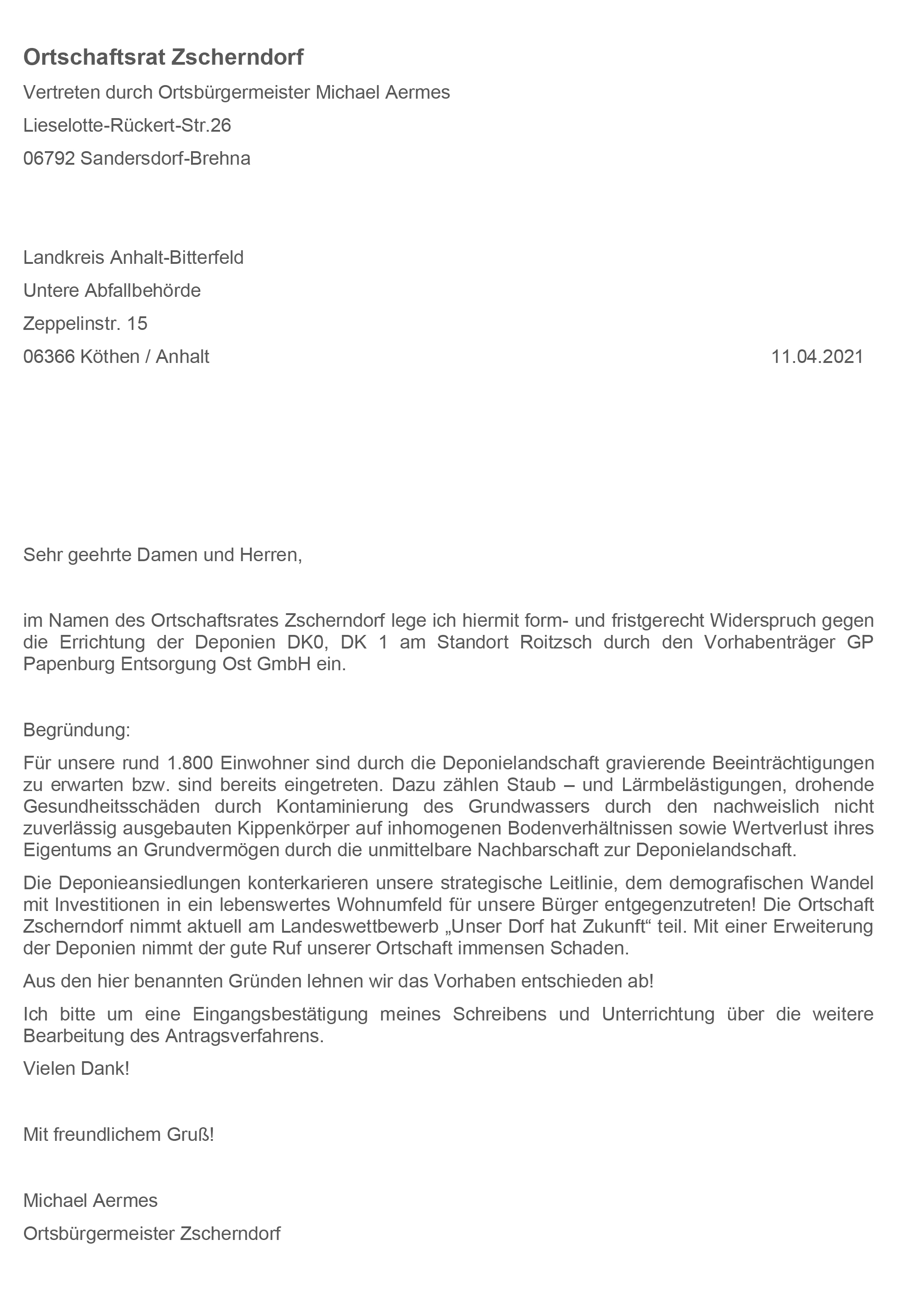 Gegen Deponien